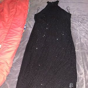Glo Up Rhinestone Dress - Black size 2x